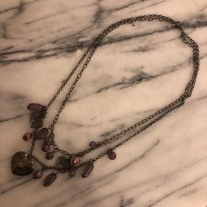 Purple charm necklace